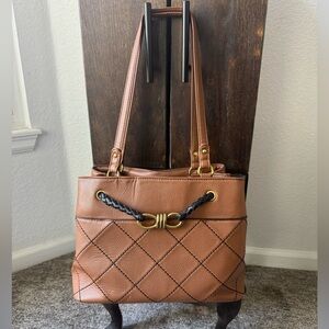 Like Dreams Velvet Knot Quilted Shoulder Tote - Vegan Leather & Sued